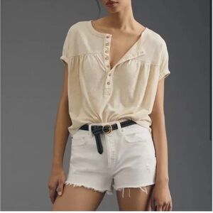 NWT Pilcro Anthropologie button t-shirt